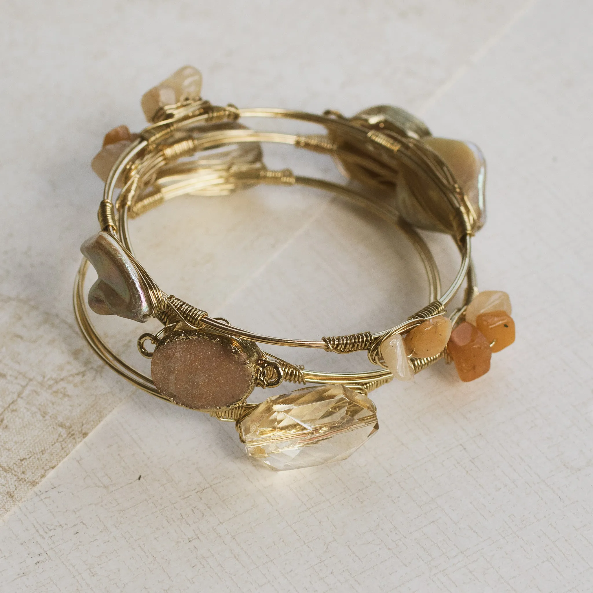 Classic Rock Gold Bangles
