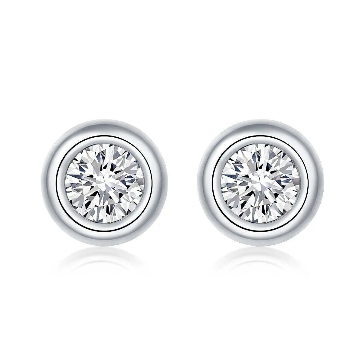 Classic Round Cut Moissanite Diamond Stud Earrings Bracelet Necklace Jewelry Sets