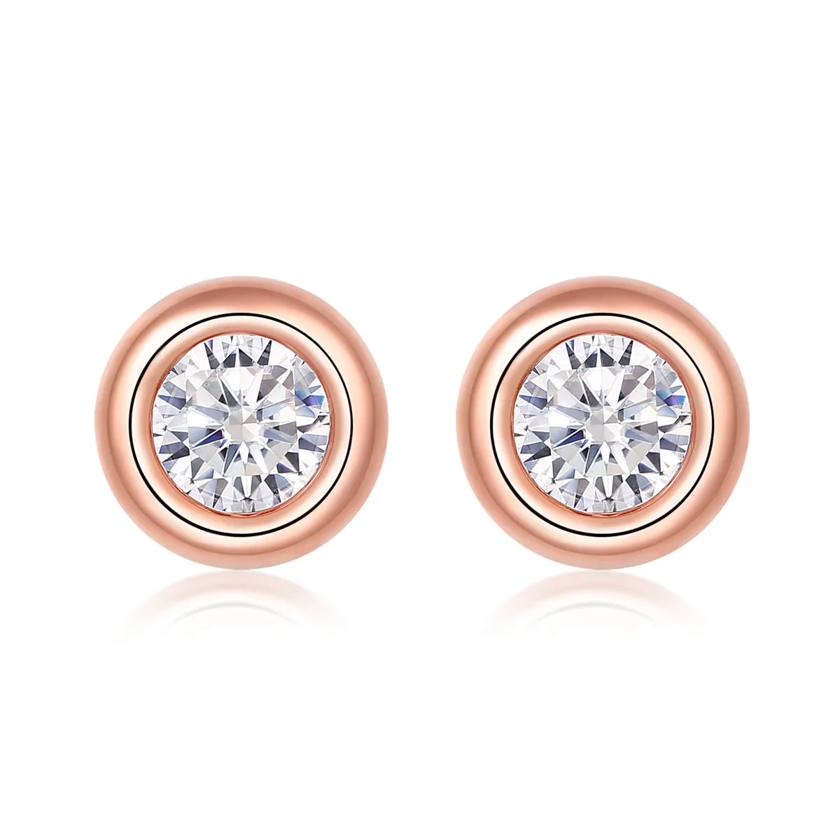 Classic Round Cut Moissanite Diamond Stud Earrings Bracelet Necklace Jewelry Sets