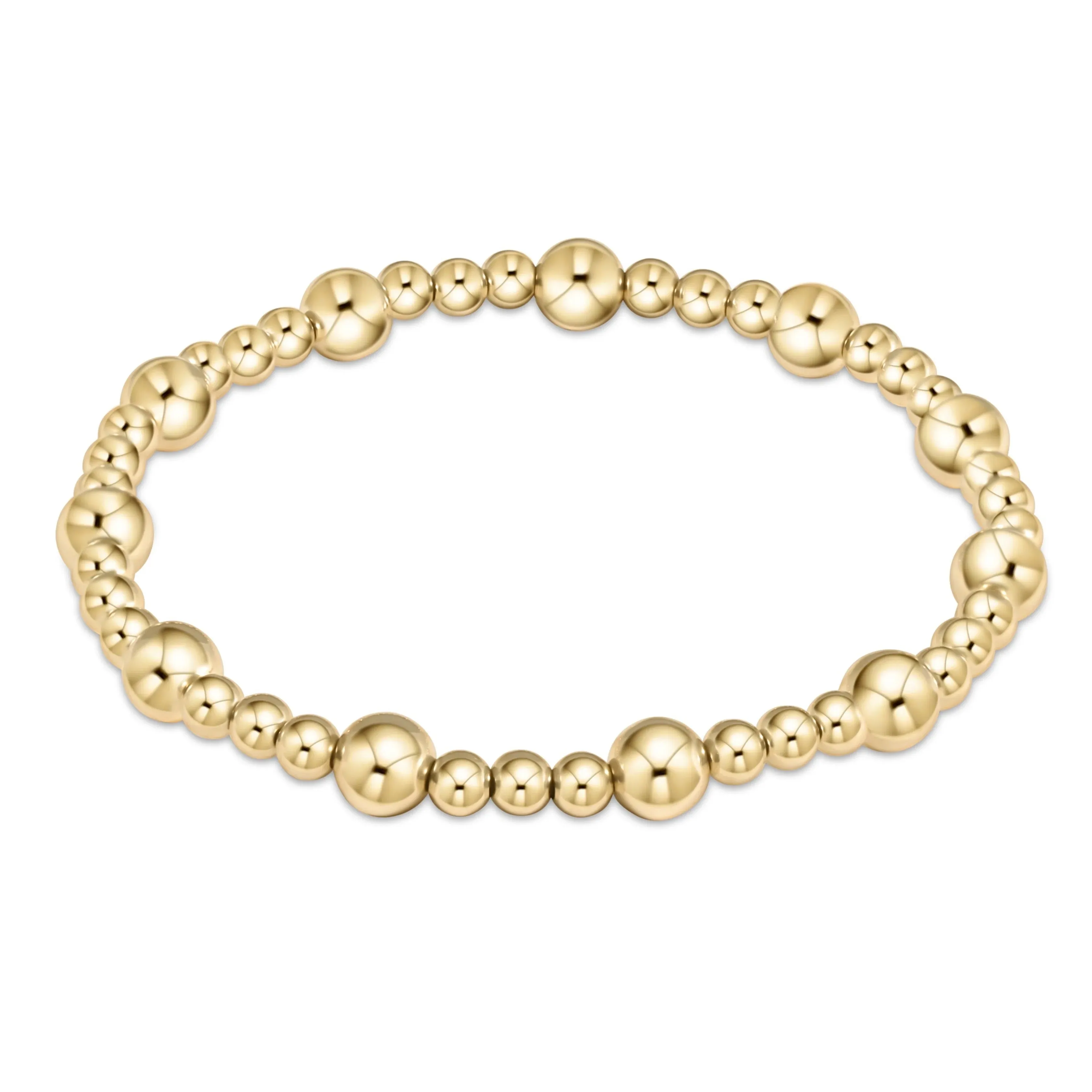 Classic Sincerity Pattern 6MM Bead Bracelet in Gold