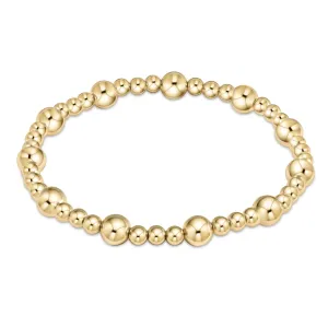 Classic Sincerity Pattern 6MM Bead Bracelet in Gold