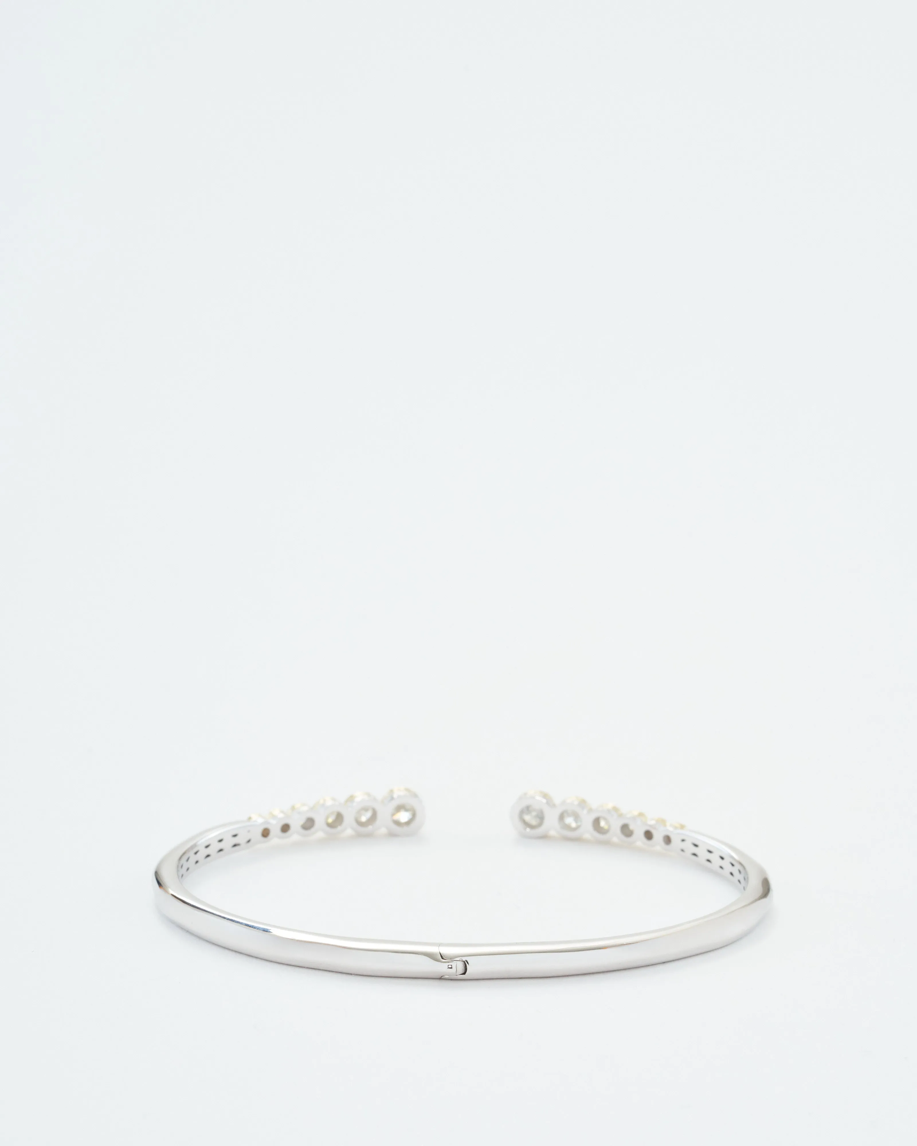 classic two-toned open bezel set diamond bangle