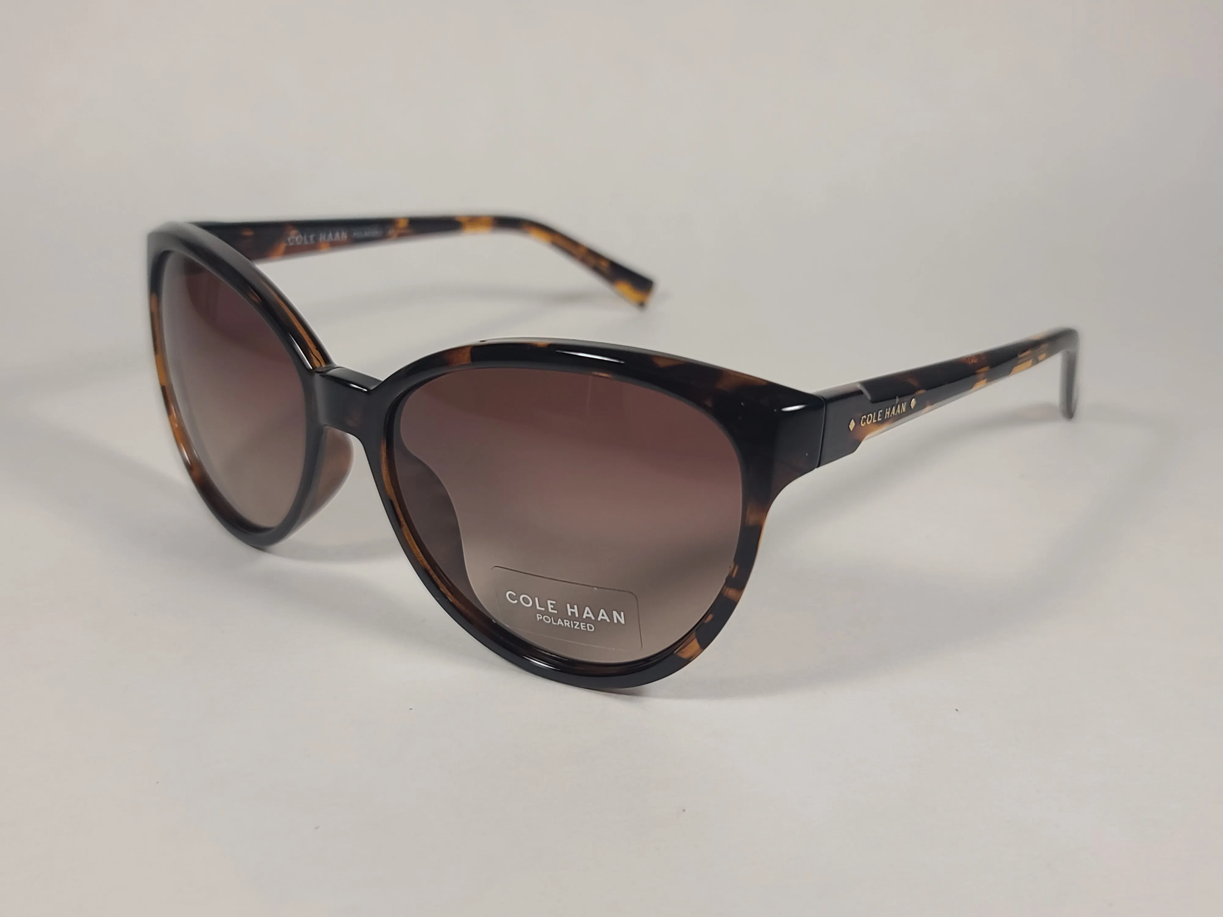 Cole Haan Cat Eye Polarized Sunglasses Brown Tortoise Frame Brown Gradient Lens CH7046 243 TORTOISE/BROWN GRADIENT