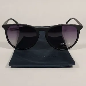 Cole Haan CH8502 001 Polarized Key Hole Sunglasses Matte Black Frame Smoke Gradient Lens