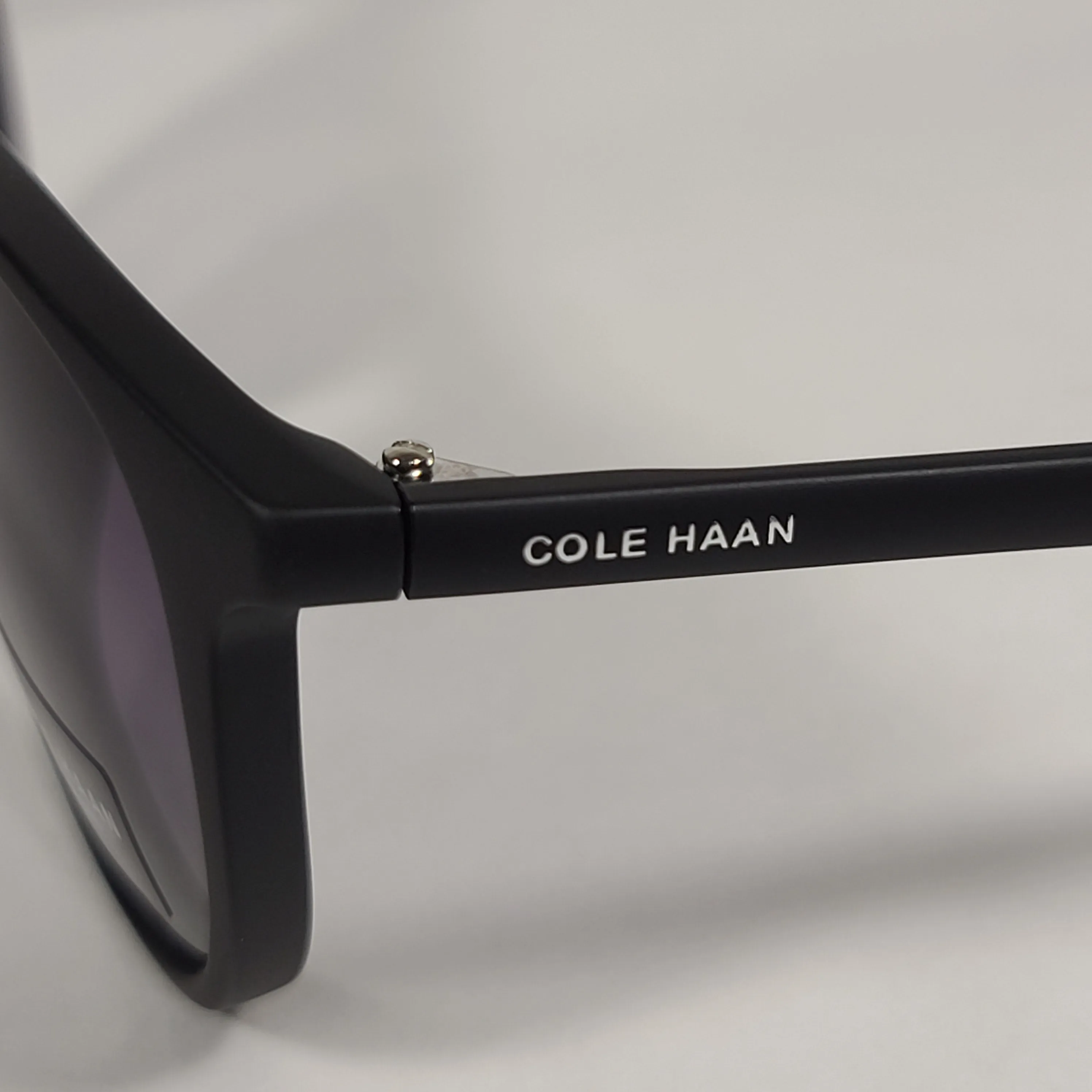 Cole Haan CH8502 001 Polarized Key Hole Sunglasses Matte Black Frame Smoke Gradient Lens