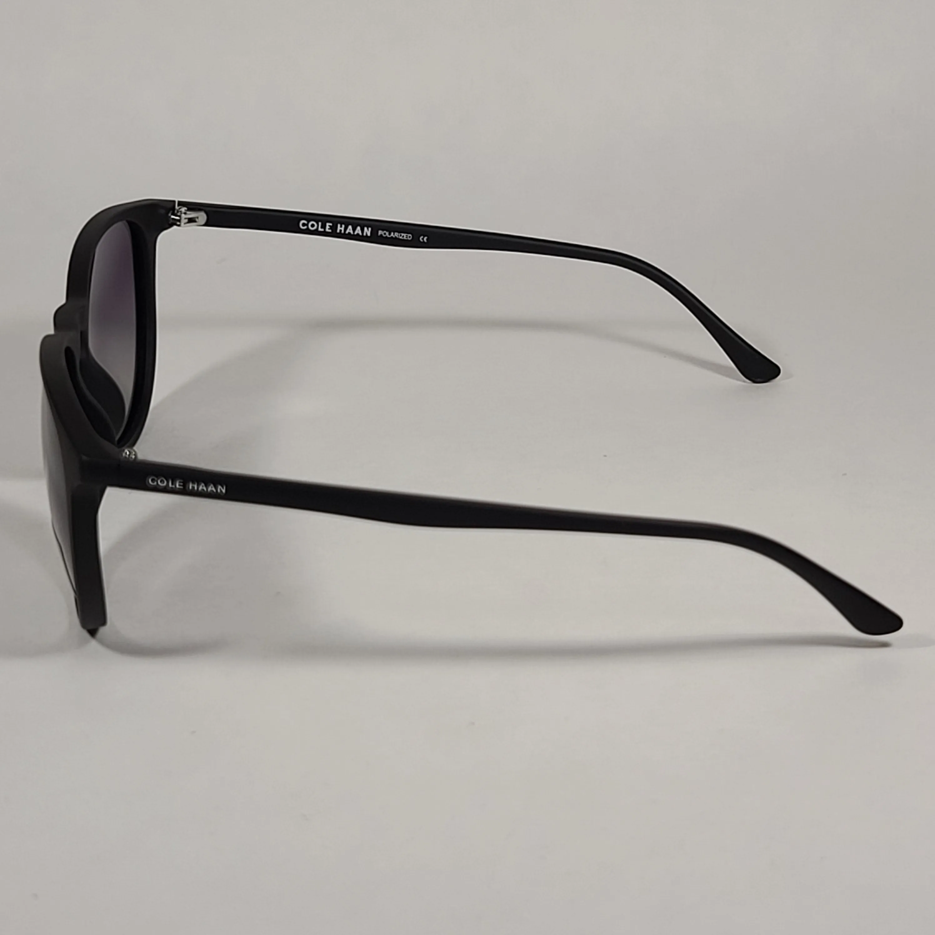 Cole Haan CH8502 001 Polarized Key Hole Sunglasses Matte Black Frame Smoke Gradient Lens