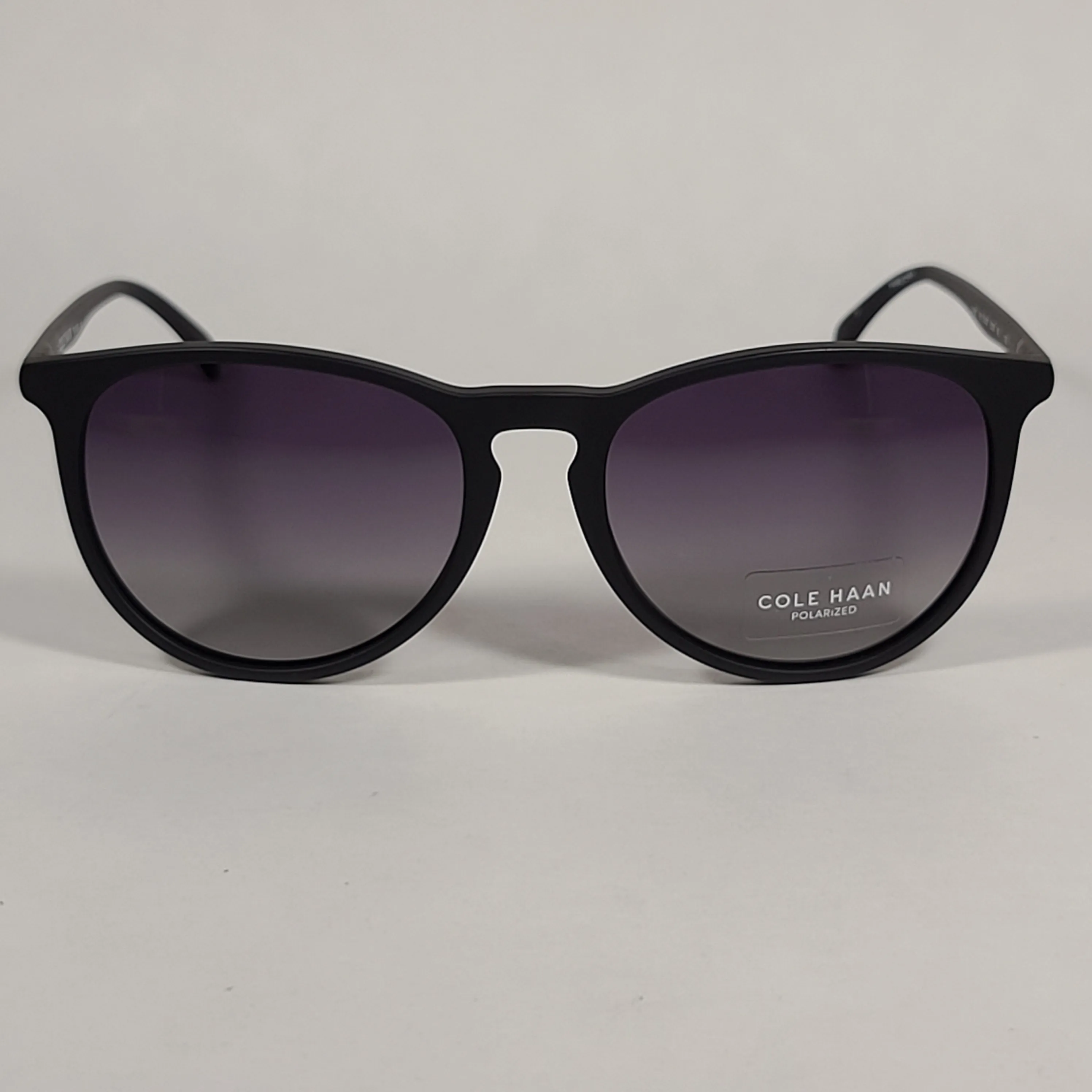 Cole Haan CH8502 001 Polarized Key Hole Sunglasses Matte Black Frame Smoke Gradient Lens