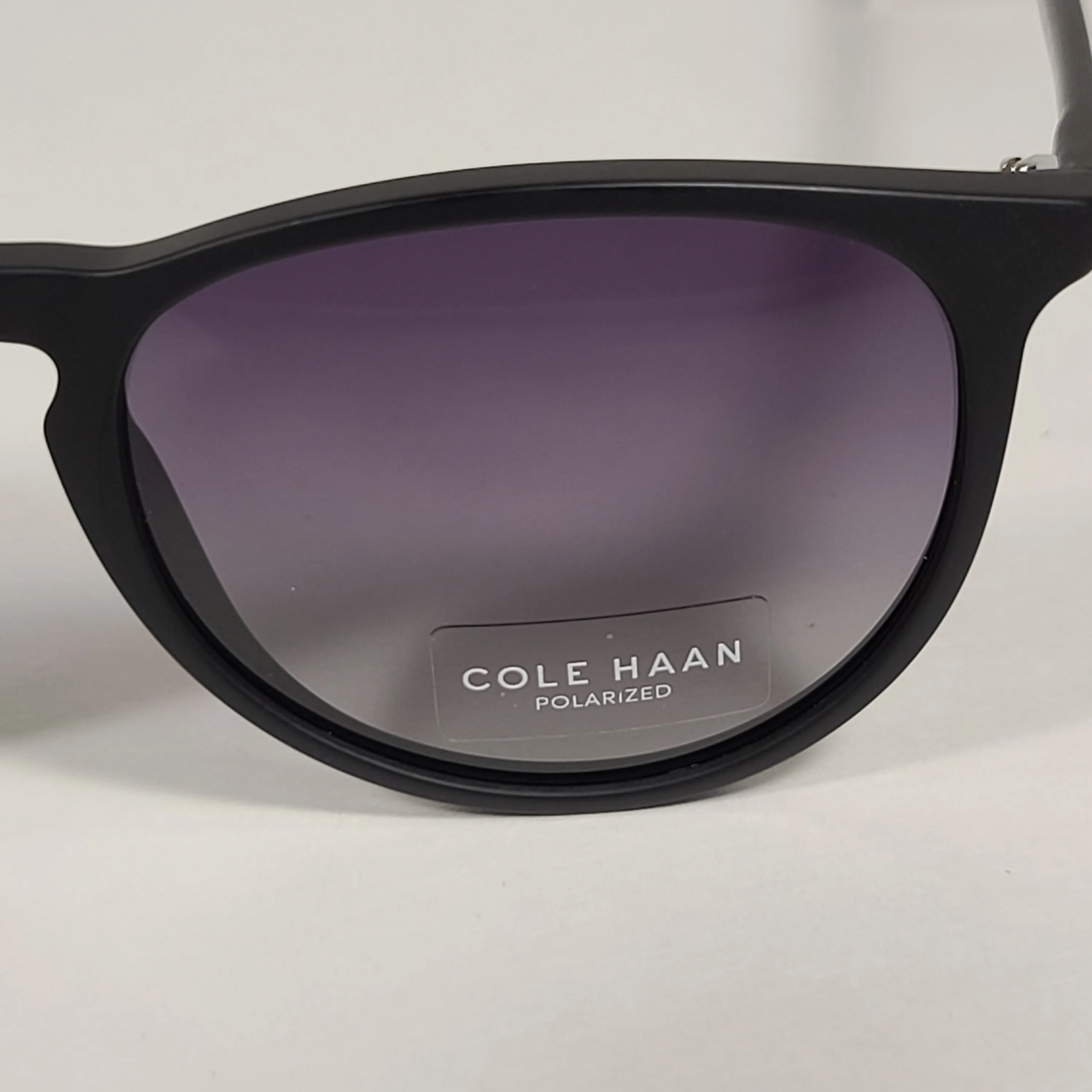 Cole Haan CH8502 001 Polarized Key Hole Sunglasses Matte Black Frame Smoke Gradient Lens