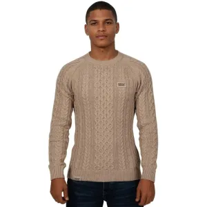 CORBY CABLE KNIT SWEATER - BEIGE