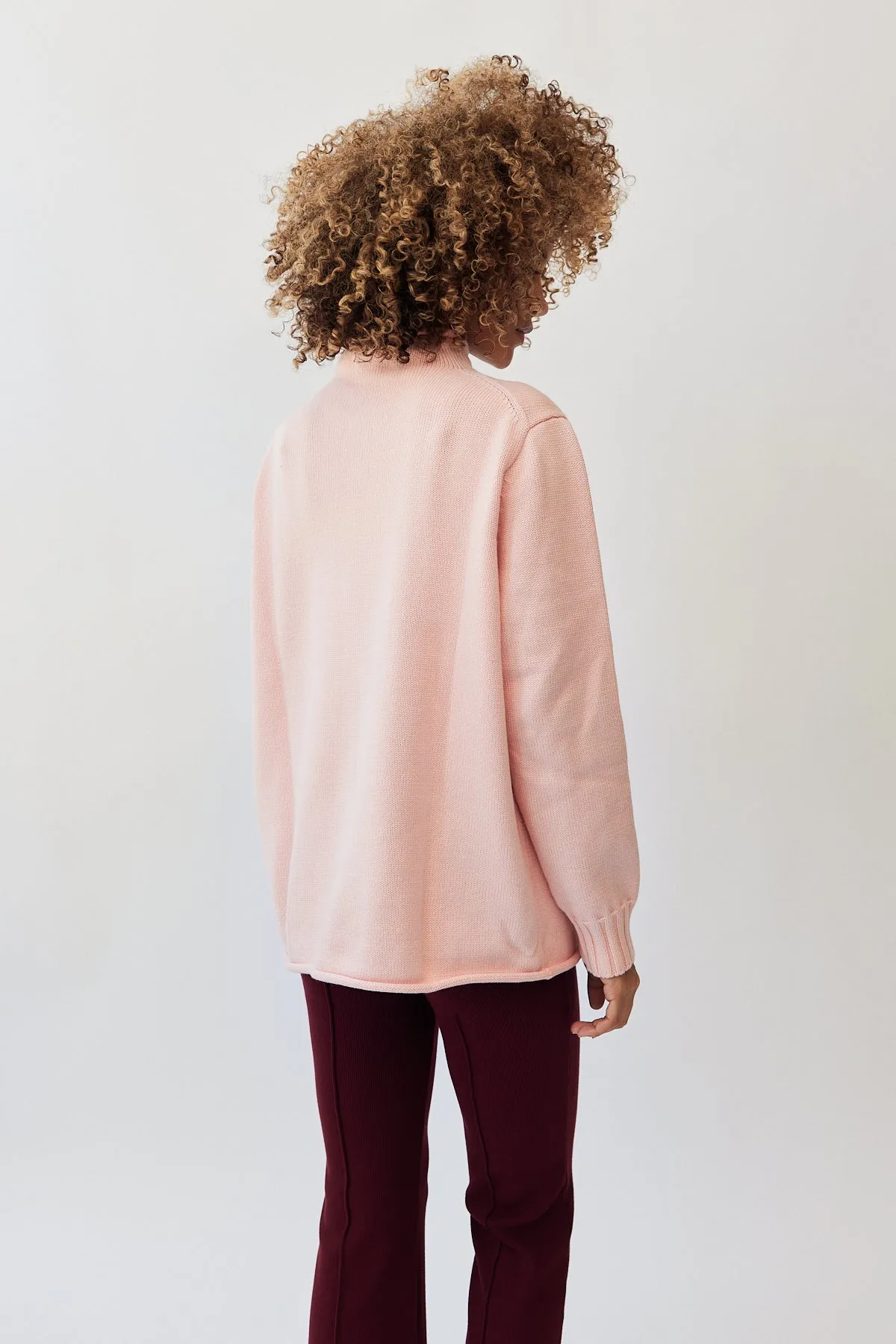 Cotton Cashmere Roll Neck Sweater