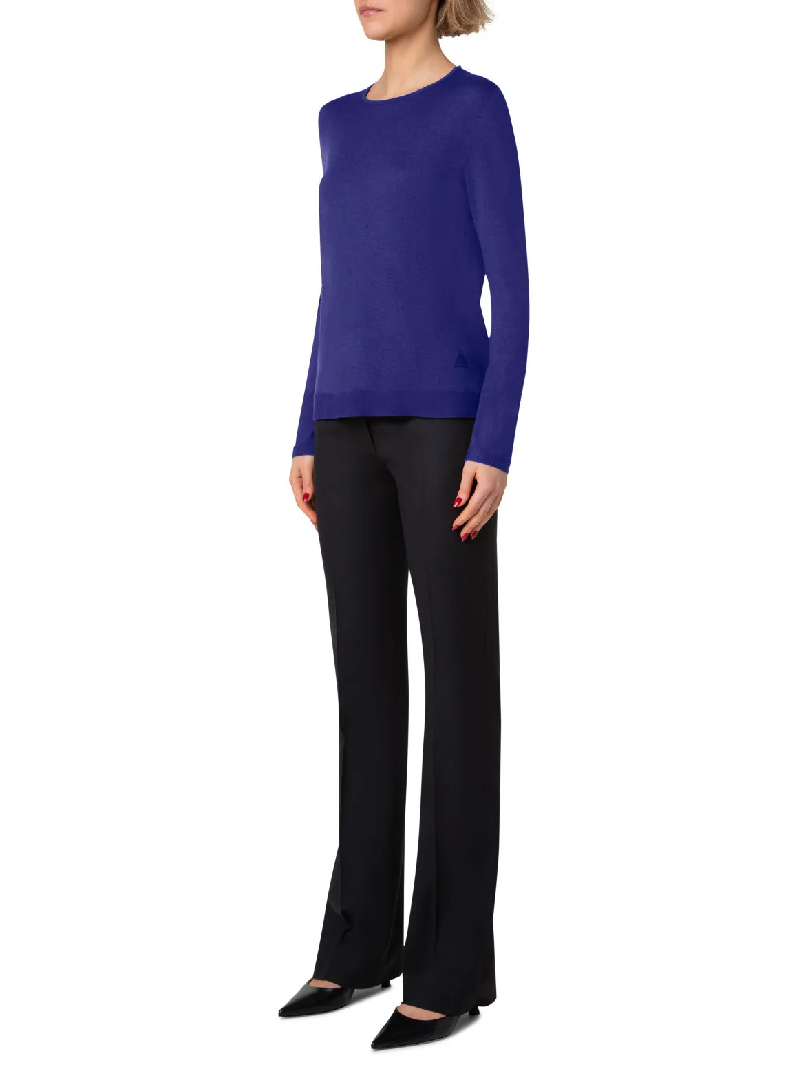 Crew Neck Cashmere Silk Sweater