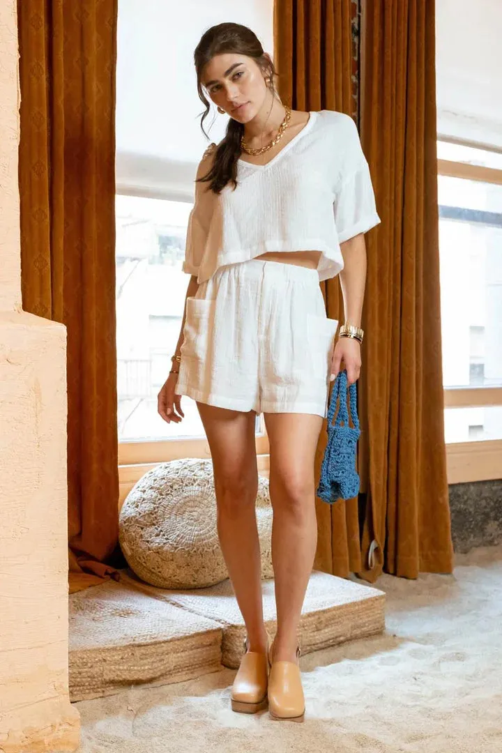 Crinkle Knit Tennis Shorts