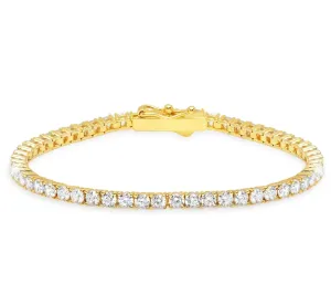 Crislu Classic Medium Brilliant Tennis Bracelet Finished in 18kt Yellow Gold