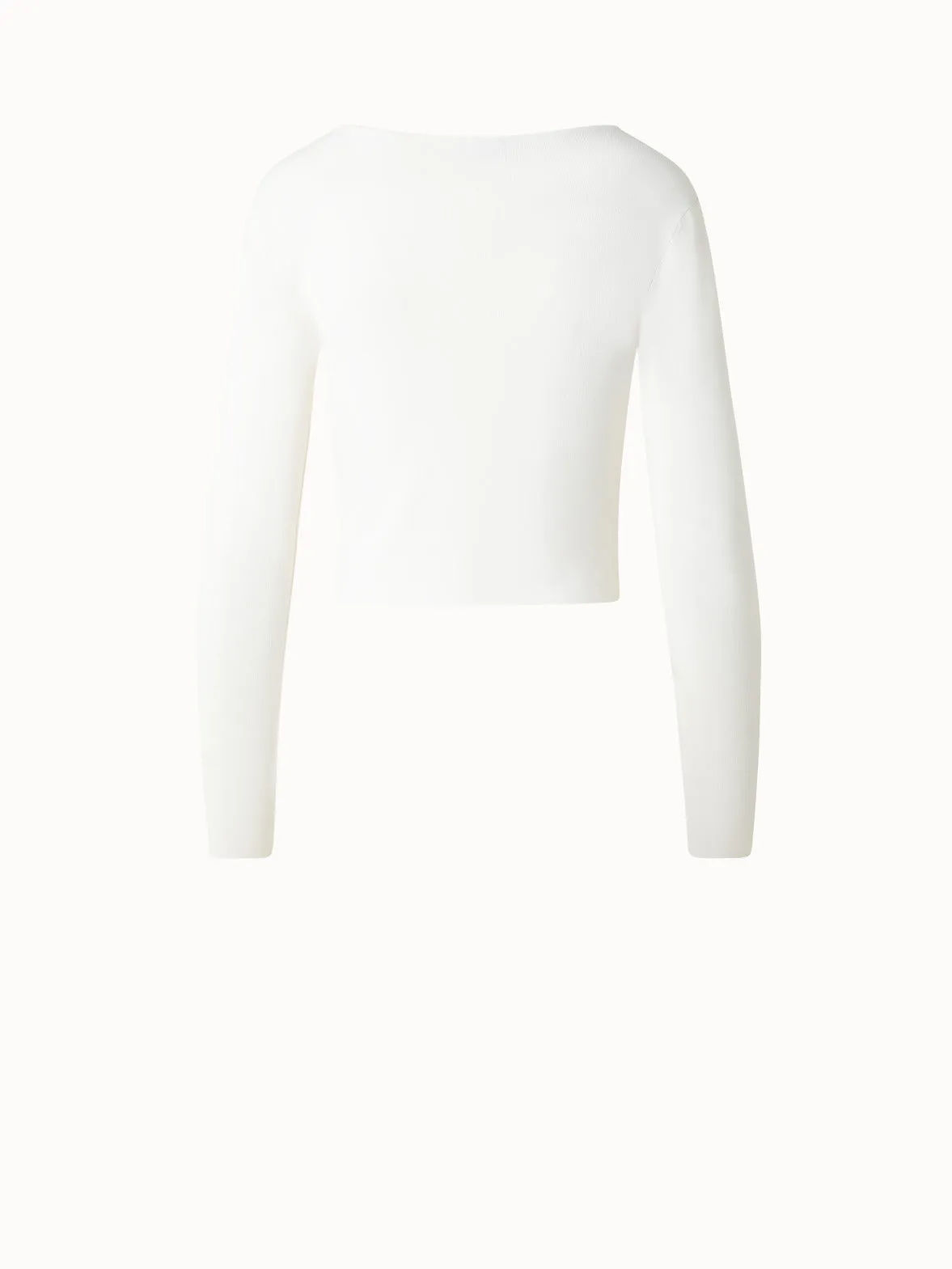 Cropped Long Sleeves Knit Top in Viscose