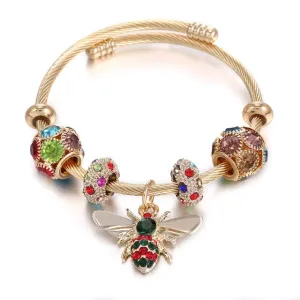 Cross-border classic bee stainless steel bracelet colorful bee women bracelet