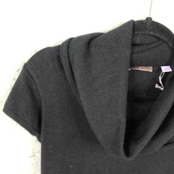 Cullen Sweater Womens Extra Small Black 100% Cashmere Cowl Neck Tunic  NEW