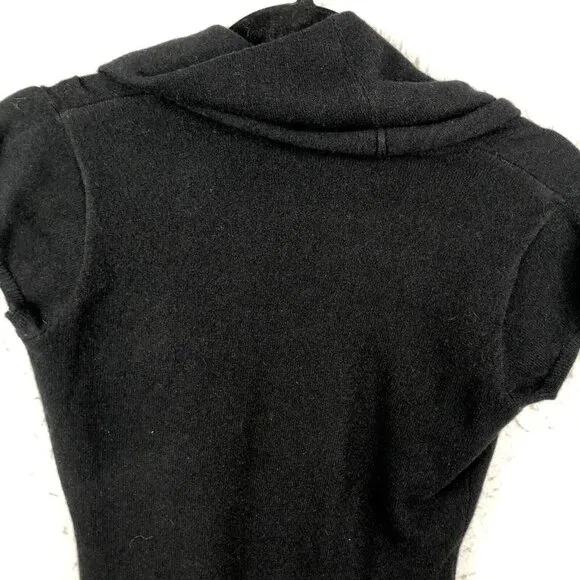 Cullen Sweater Womens Extra Small Black 100% Cashmere Cowl Neck Tunic  NEW