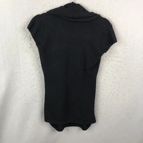 Cullen Sweater Womens Extra Small Black 100% Cashmere Cowl Neck Tunic  NEW