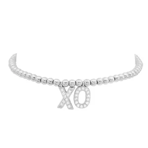 CUSTOM STRETCH LETTER BRACELET, SILVER