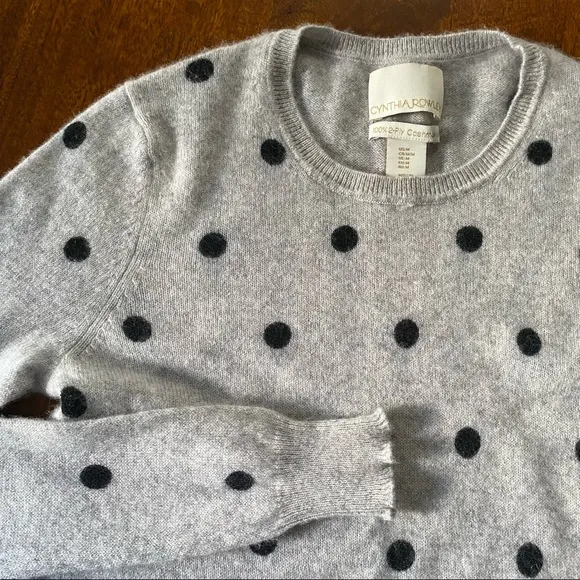 Cynthia Rowley Polka Dot Cashmere Sweater