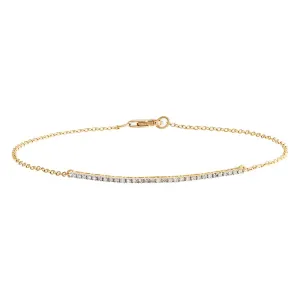 Dainty Diamond Pavé Bar Bracelet 14K