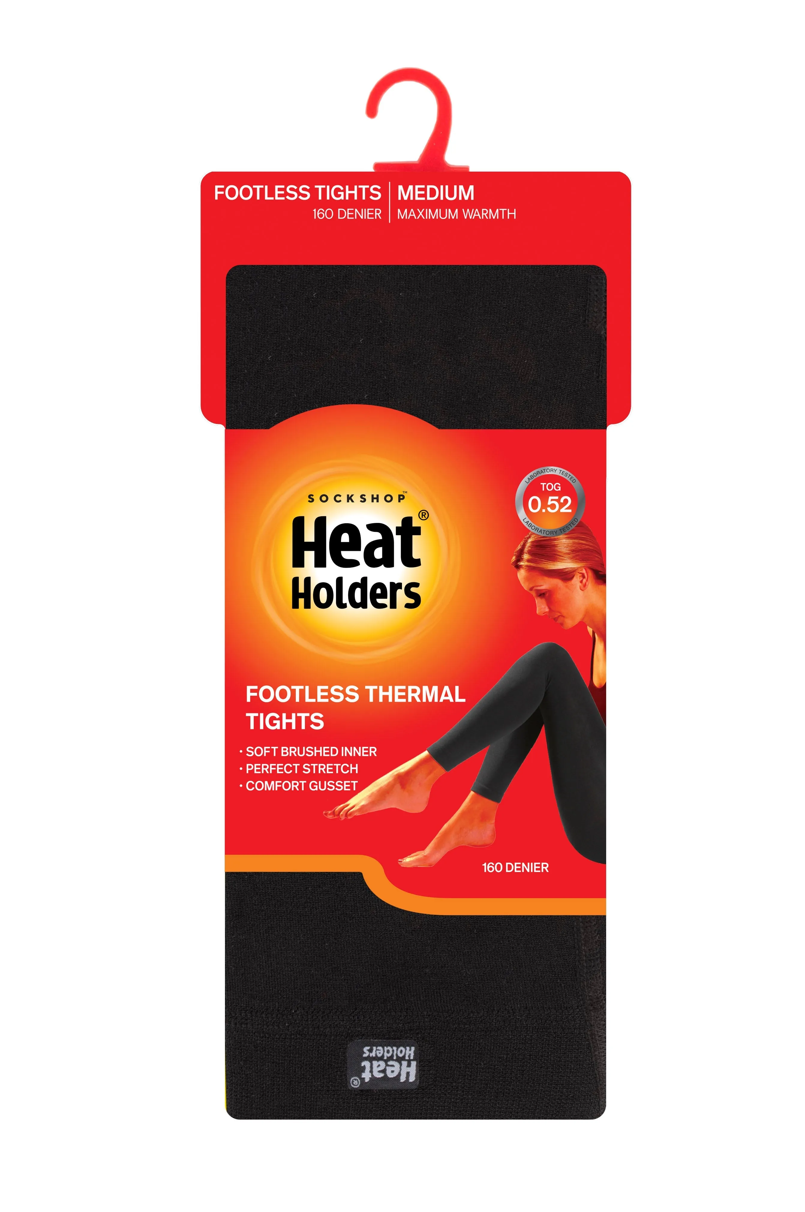 Damen-Thermo-Strumpfhose ohne Fuß – Schwarz
