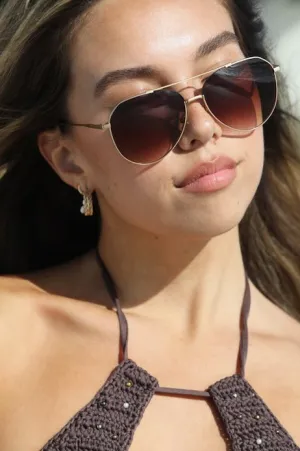 Dash Sunglasses - Brushed Gold and Coffee Gradient