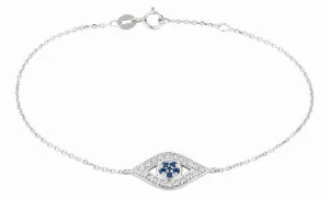 DIAMOND & SAPPHIRE EYE BRACELET 14K GOLD (0.34 CTW)
