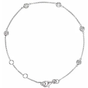 Diamond Bezel Set Station Bracelet