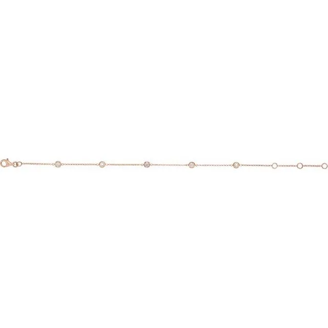 Diamond Bezel Set Station Bracelet