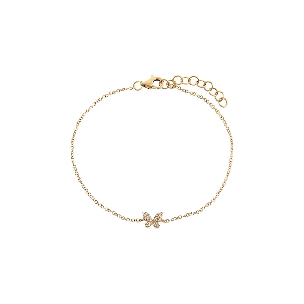 Diamond Butterfly Bracelet 14K