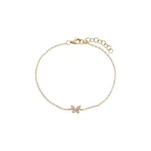 Diamond Butterfly Bracelet 14K