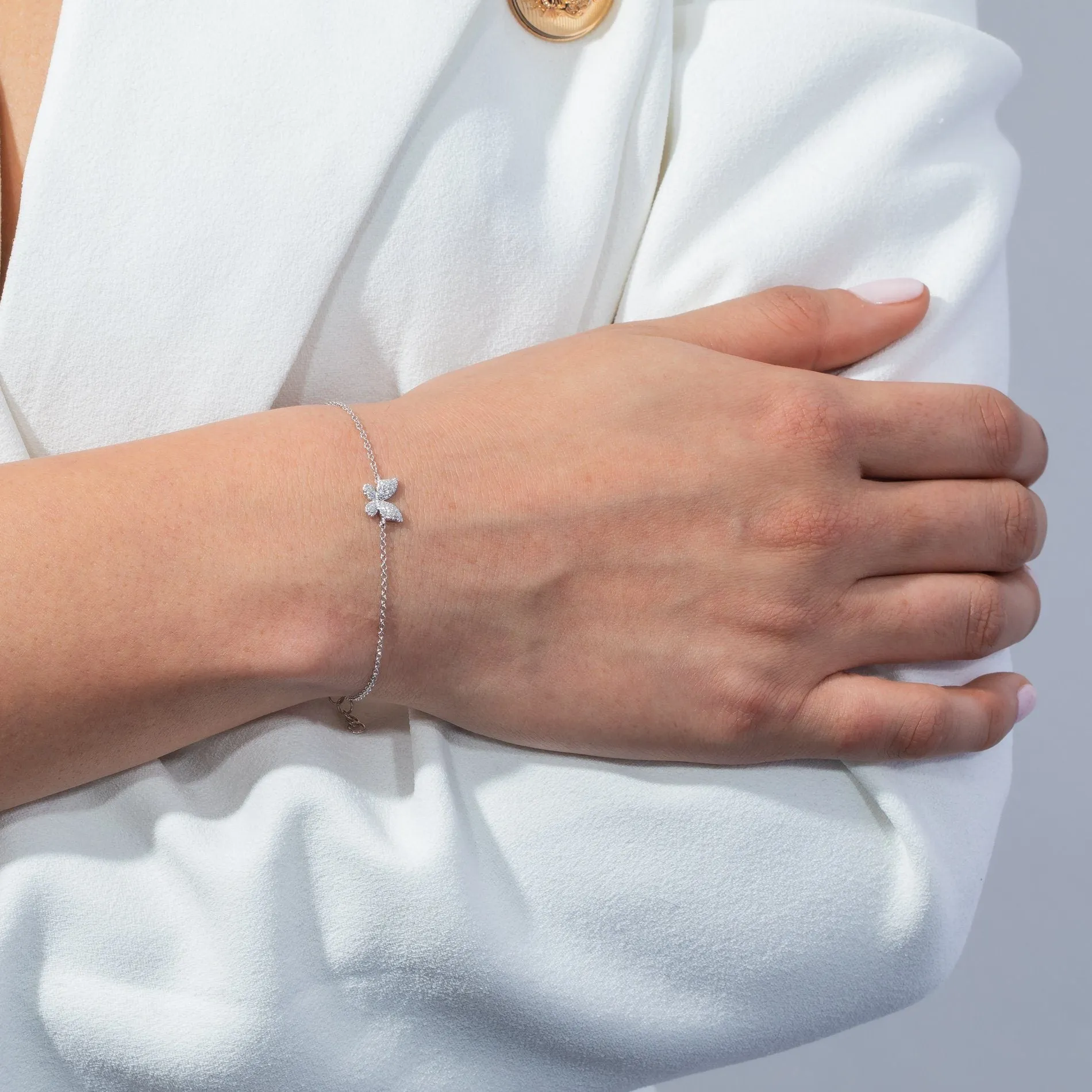 Diamond Butterfly Bracelet 14K