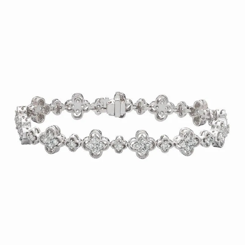 DIAMOND CLOVER BRACELET 14K GOLD (3.19 CTW)