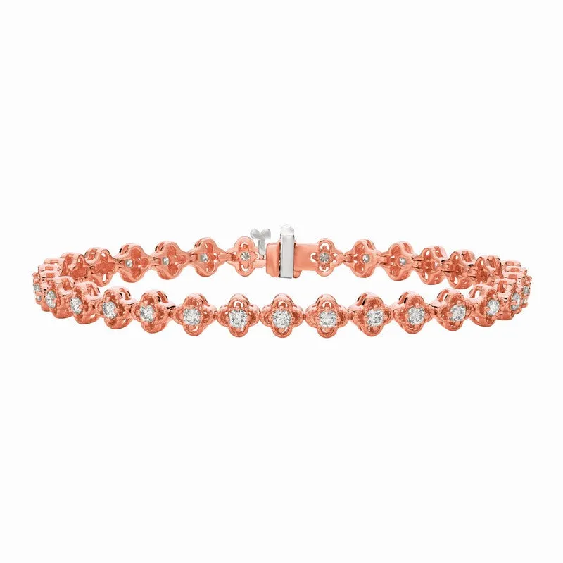 DIAMOND CLOVER LEAF BRACELET 14K GOLD (2.02 CTW)