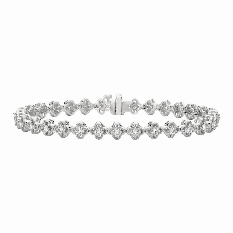 DIAMOND CLOVER LEAF BRACELET 14K GOLD (2.02 CTW)