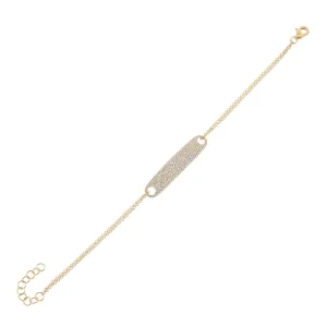 Diamond ID Bar Bracelet 14K