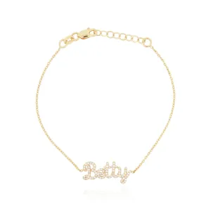 Diamond Script Name Bracelet