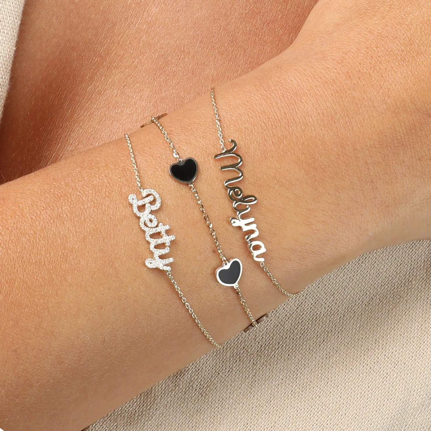 Diamond Script Name Bracelet