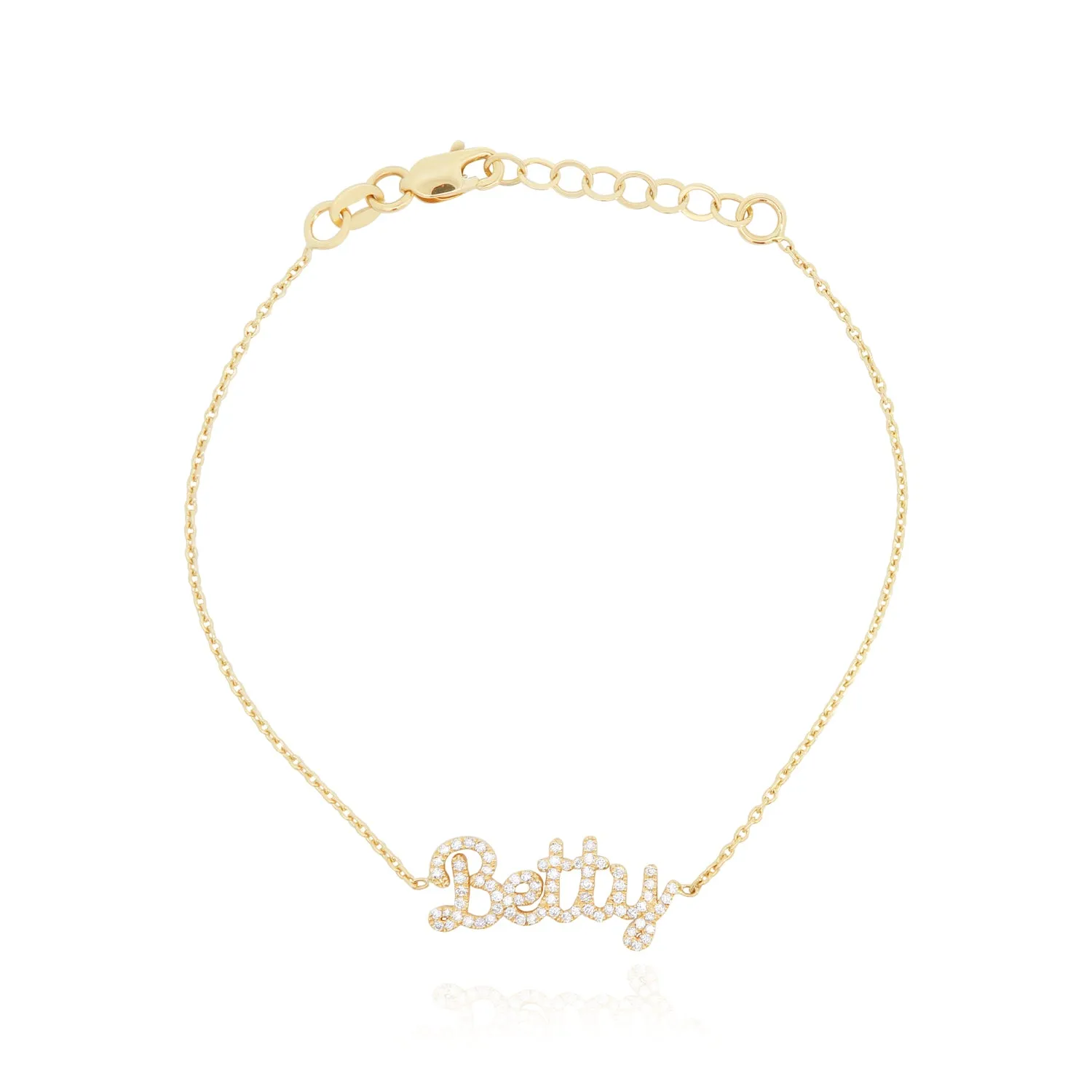 Diamond Script Name Bracelet