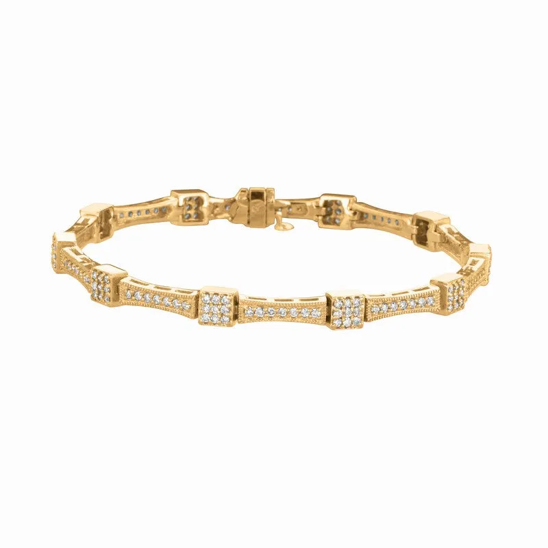 DIAMOND SQUARE BRACELET 14K GOLD (1.51 CTW)