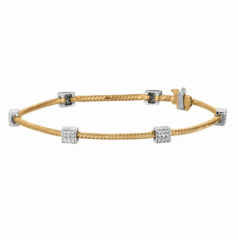 DIAMOND SQURE BRACELET 14K GOLD (0.52 CTW)