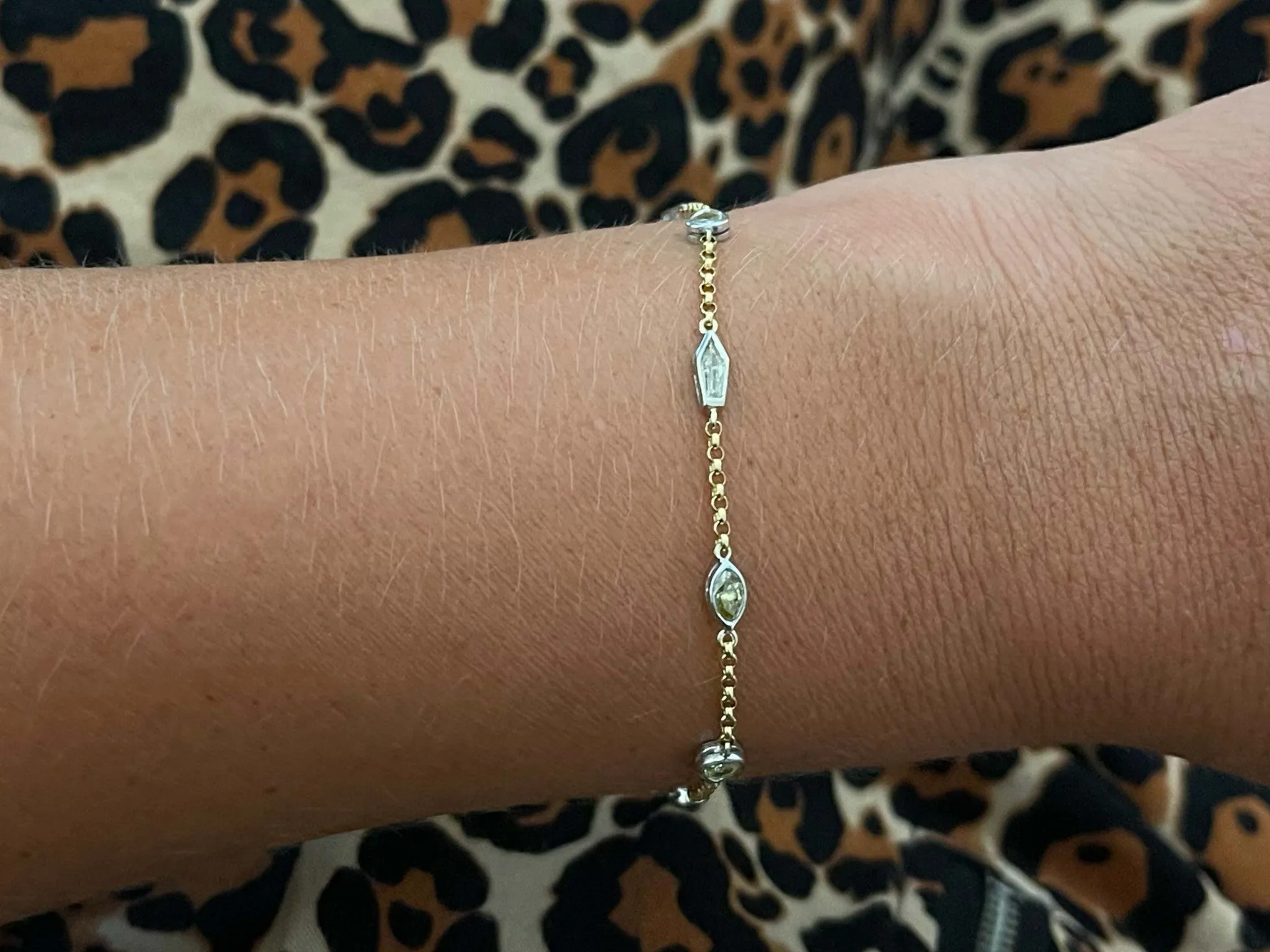 Diamonds by the Yard Multi Color and Shape Diamond Bracelet in 18k Gold
