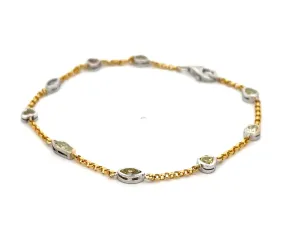Diamonds by the Yard Multi Color and Shape Diamond Bracelet in 18k Gold