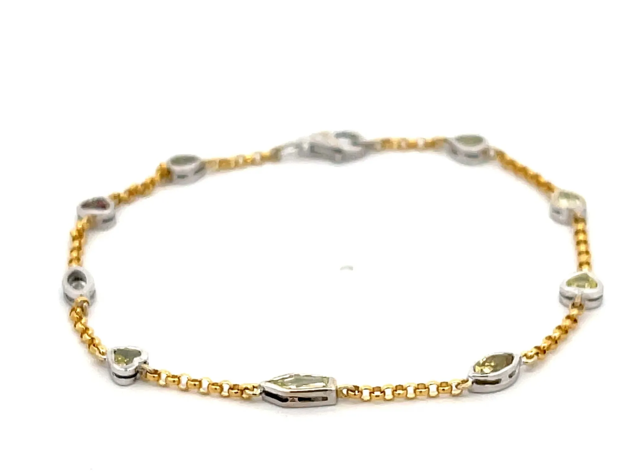 Diamonds by the Yard Multi Color and Shape Diamond Bracelet in 18k Gold