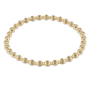 Dignity Grateful Pattern 5mm Bead Bracelet - Gold