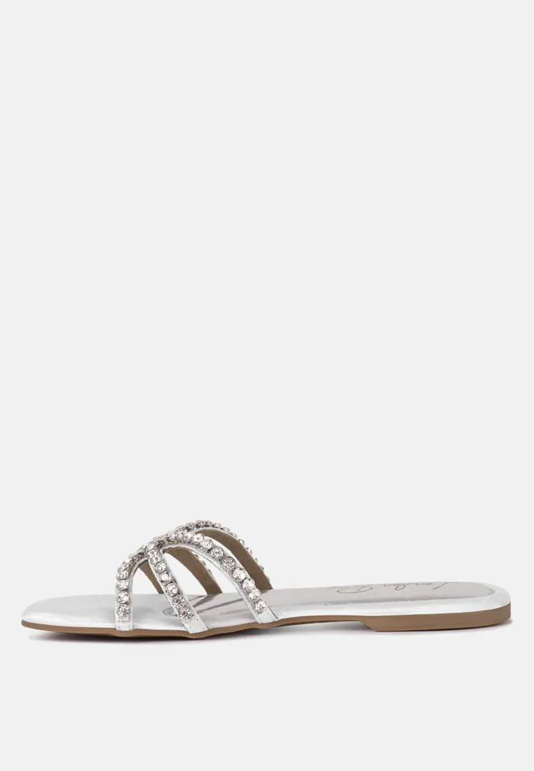 Dimante Strap Flat Sandals
