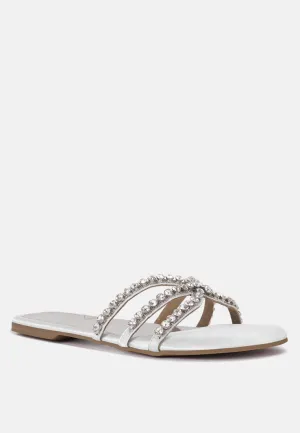 Dimante Strap Flat Sandals