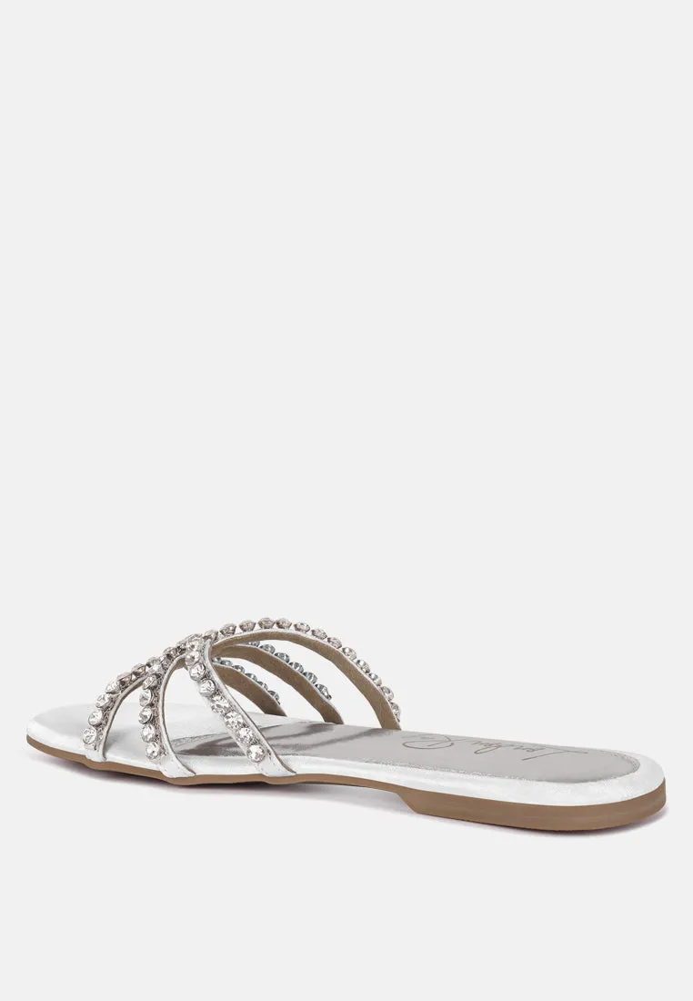 Dimante Strap Flat Sandals