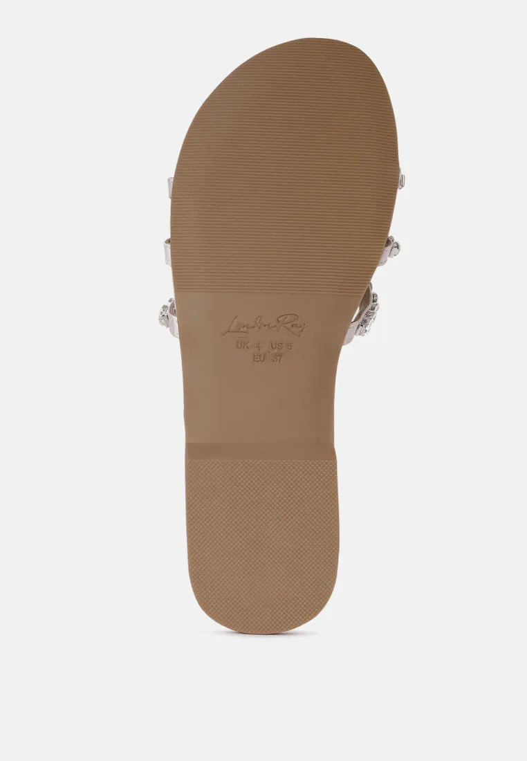 Dimante Strap Flat Sandals